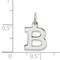 Sterling Silver Small Block Initial Letter B Charm Jewerly 16mm x 10mm